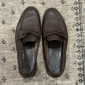 Manolo Blahnik Men's Brown Leather Loafers